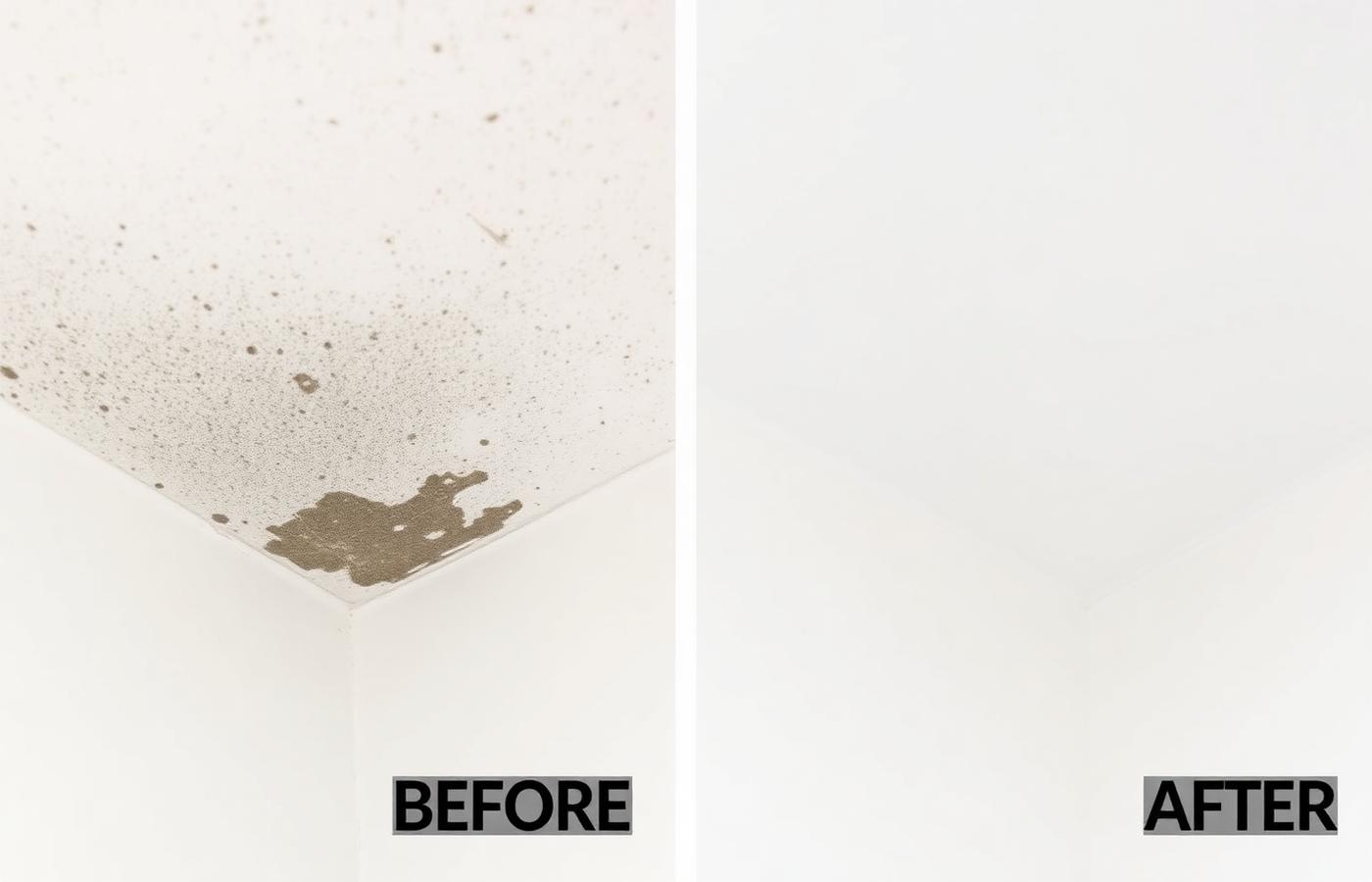 Bathroom Ceiling before and after