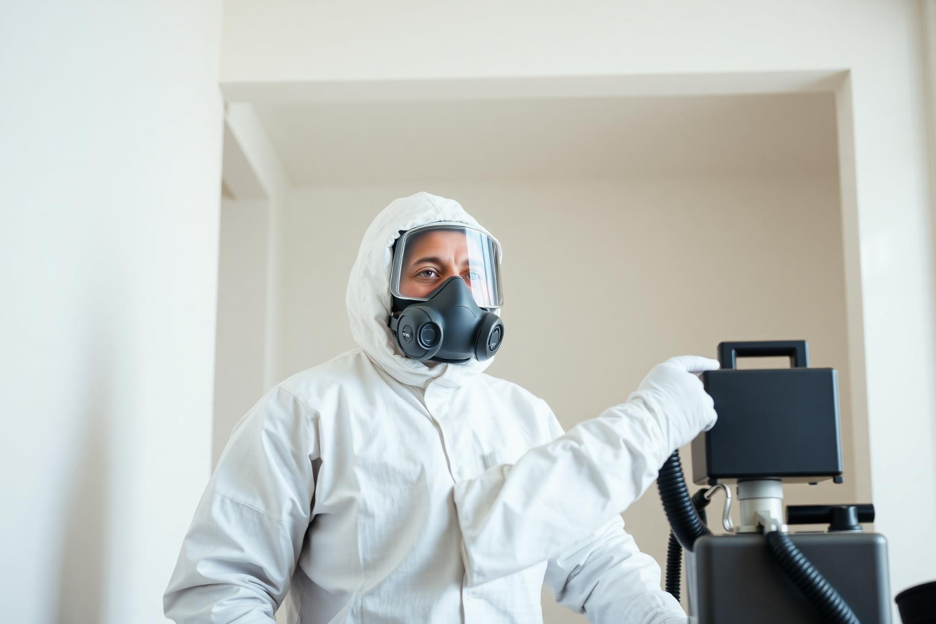 Certified Fresh Mold Remediation technician with HEPA equipment in a Pennsylvania home